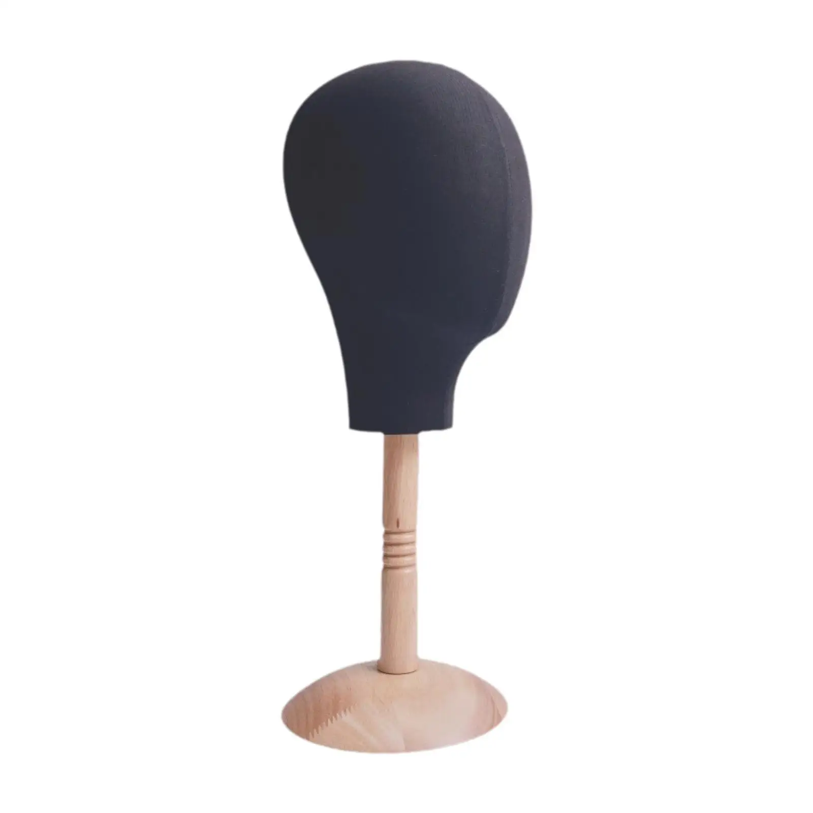 Wig Stand, Mannequin Head with Detachable Wood Stand, Sturdy Dome Model Head, Hat Holder for Salon Shopping Mall Barbershop