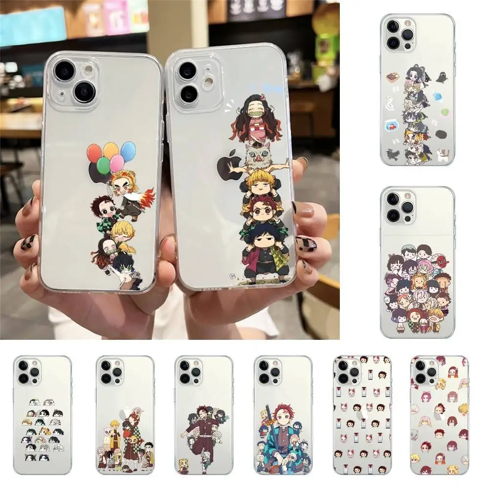 Anime D-Demon S-Slayer Handyhülle für iPhone 17 16 15 11 13 14 Pro Max 7 8 Plus X Xr Xs Max Se2020 12mini Transparente Hülle