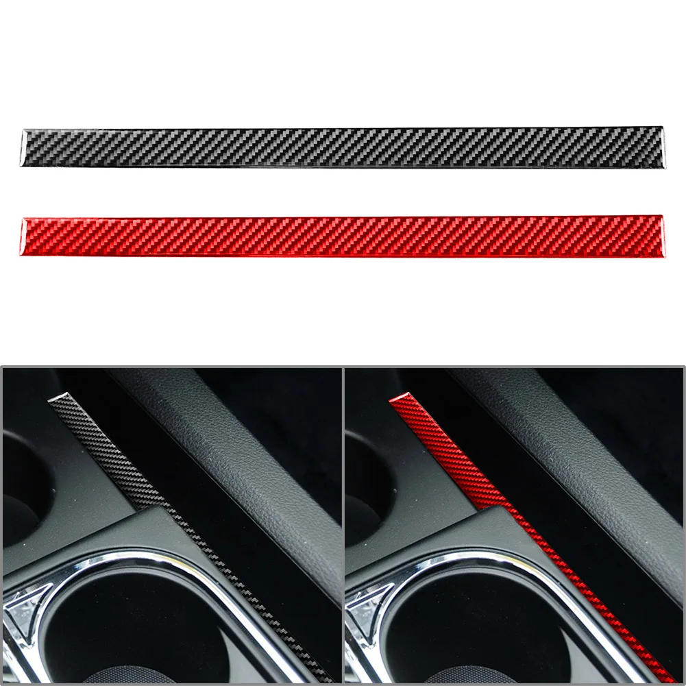 Car Inner Center Console Water Cup Holder Stripe Cover Decor Trim For Toyota Tundra 2014-2021