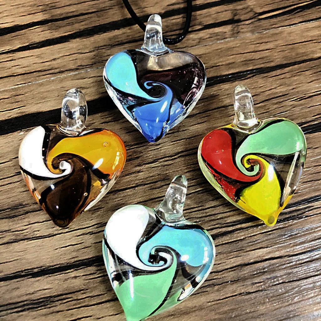 1PCS Retro Muran Lampwork Spiral Creative Painted Creative Painting Art Vortex Love Pendant Necklace For Woman Jewelry Crystal - Image 6