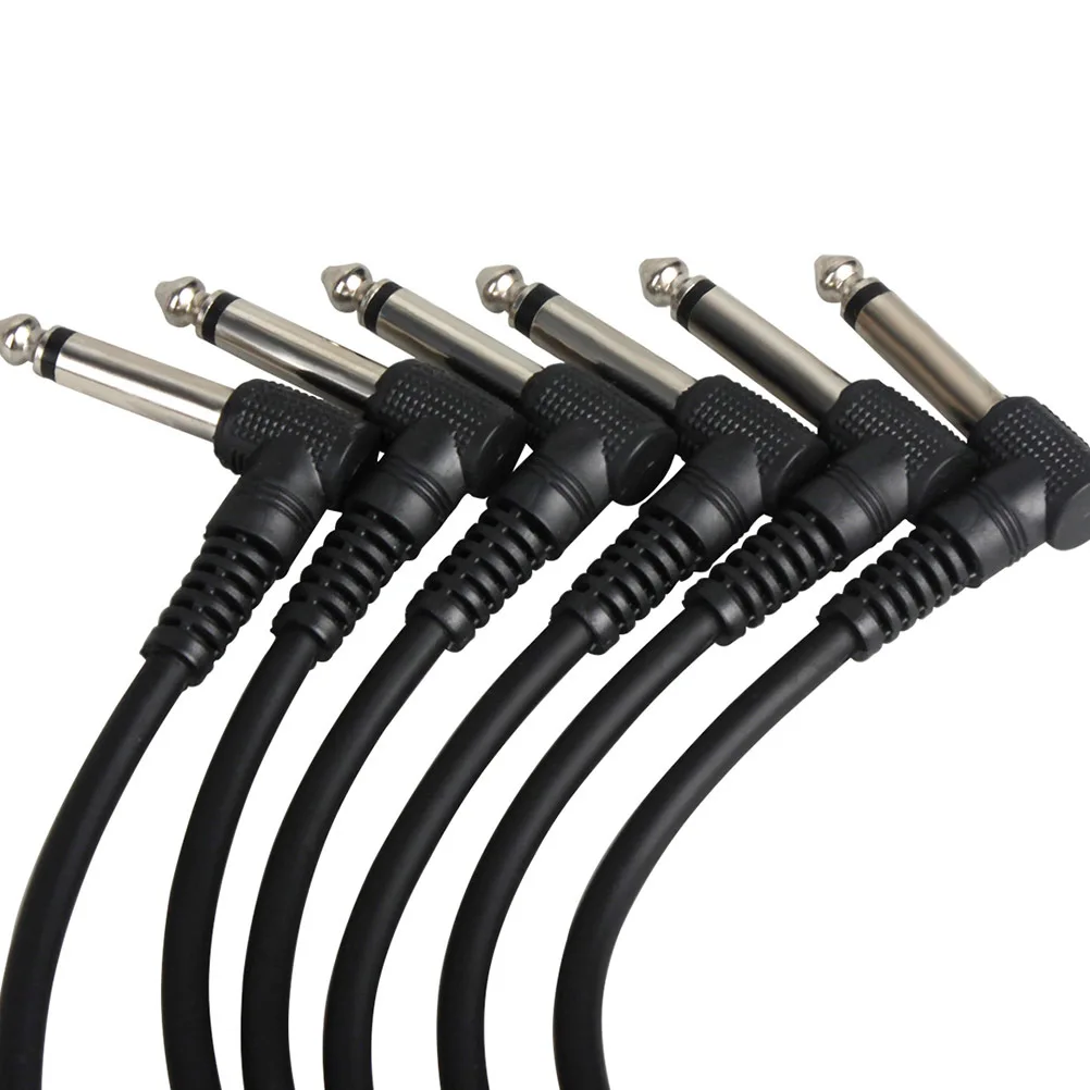 

6pcs Black Instrument Cables Premium Pvc Durable Flexible For Guitar Bass Keyboard Amps Stage Audio Equipment Instrument Cable