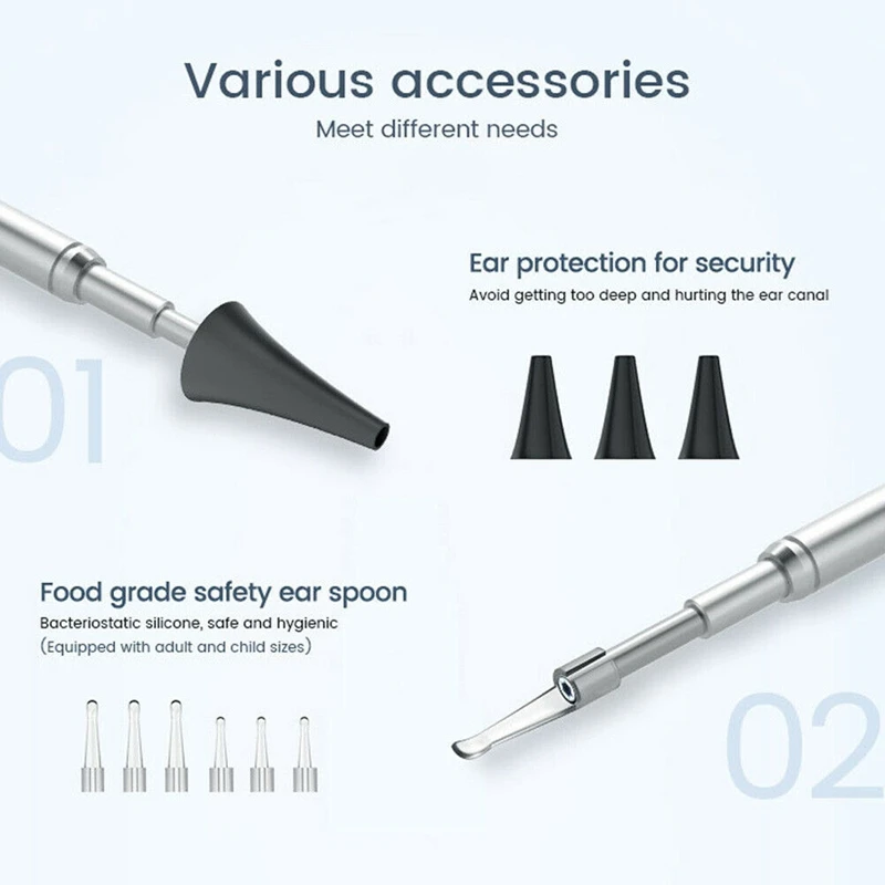 Otoscope Ear Endoscope 3.9Mm 4.5 IPS 1080P HD Ear Scope Wax Removal Cleaner Tools With 2500Mah Rechargeable Battery