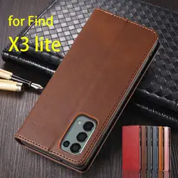 Leather Case for OPPO Find X3 lite Flip Case Card Holder Holster Magnetic Attraction Cover Case Wallet Case Fundas Coque