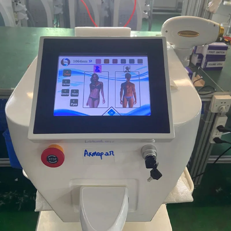 Professional Diode Hair Removal Machine 808nm 3 Adjustable Wavelengths 2000W High Power Alexandrite 755nm 1064nm for Salon Use C