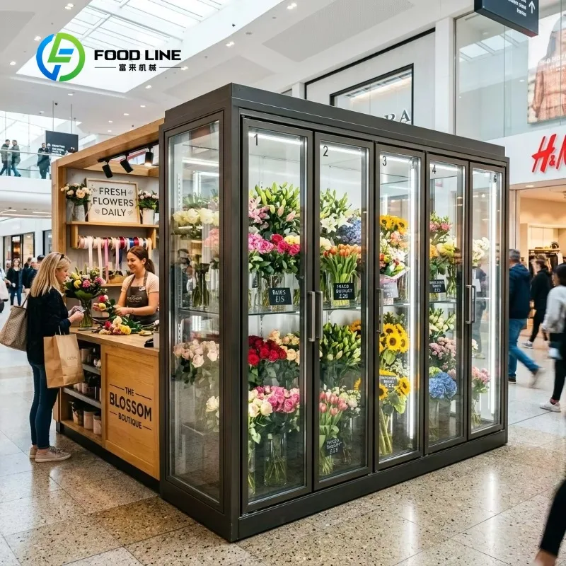 Custom Made Floral Storage Fridge Minimalist Visual White Finish Compact Size Space Saving Solution Residential Home Balcony