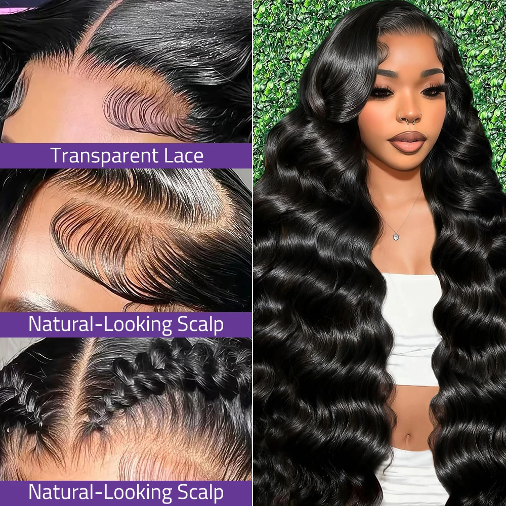 40 Inch 13x6 Body Wave Human Hair Frontal Wig 13x4 HD Lace Front Wig Human Hair 5x5 Glueless Lace Wigs For Women 200 Density
