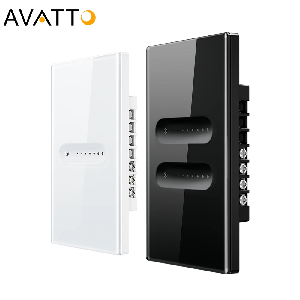 

AVATTO Tuya WiFi Smart Dimmer Touch Light Switch 1/2 Gang Dimmable Glass panel Lights Controller Works with Alexa Google Home