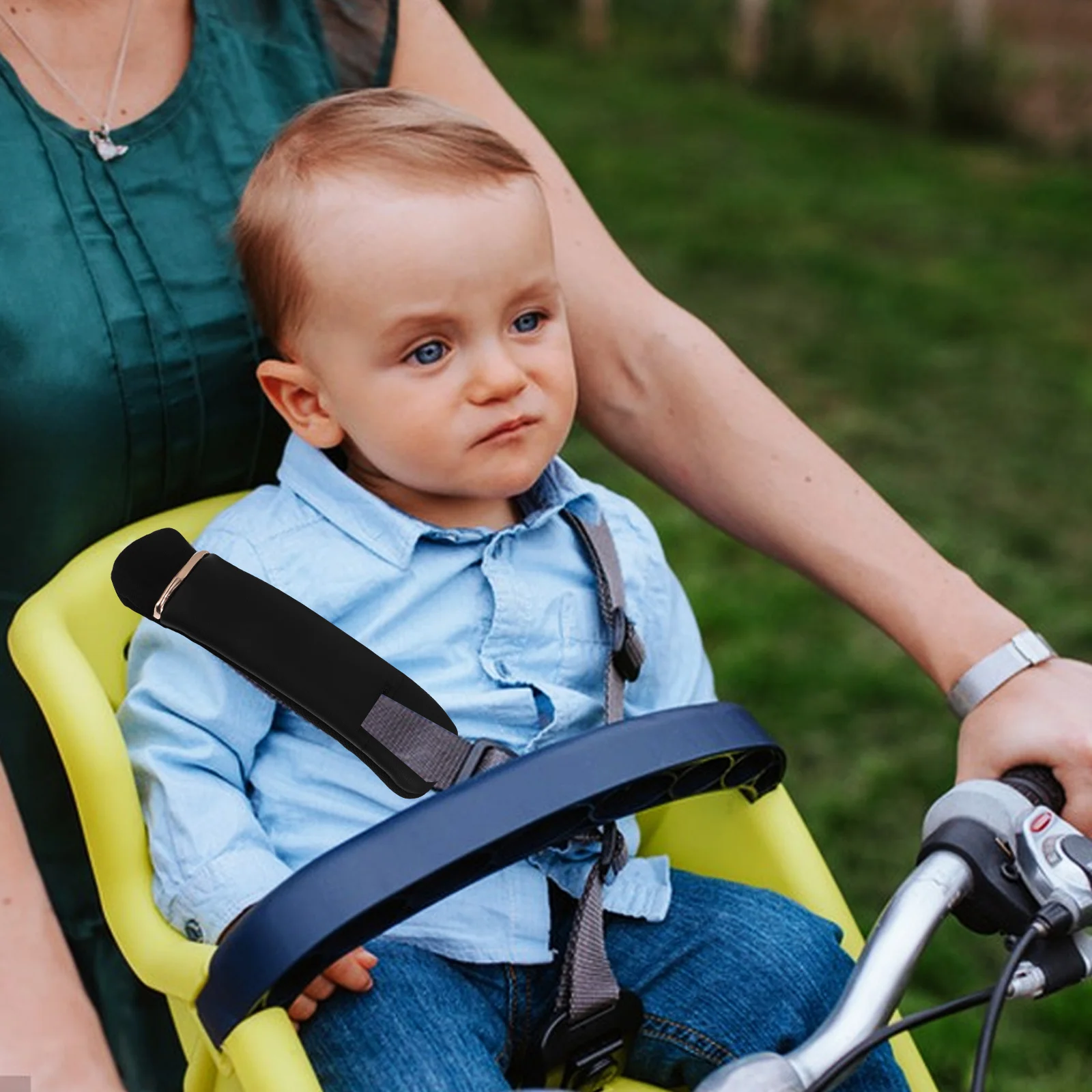 3 قطعة وسادة حزام أمان الطفل العالمية أسود ناعم الكتف المنشعب حزام يغطي عربة عالية وسائد كرسي أغطية حماية #3