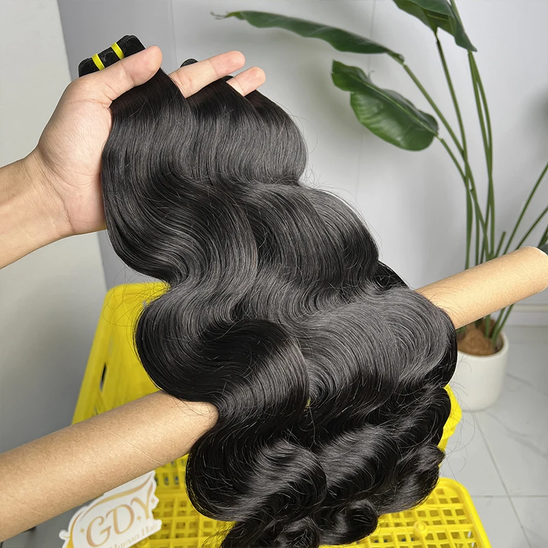 GDYLuxury 100% Unbehandeltes Echthaar Body Wave Bündel Vietnamesische Rohe Jungfrau-Haarverlängerungen Doppelt Gewebt Natürliche Farbe 10-30 Zoll – Detail 14