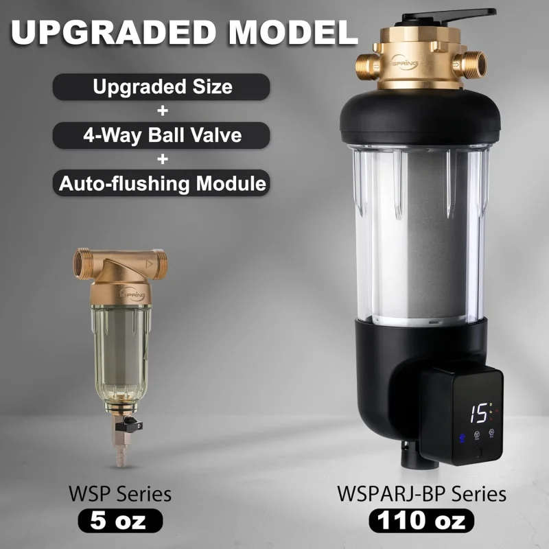 WSP50ARJ-BP, NSF Certified, Spin-Down Sediment Waterwith Bypass, Upgraded Clear Housing, Jumbo Size, Flushable and Reusa