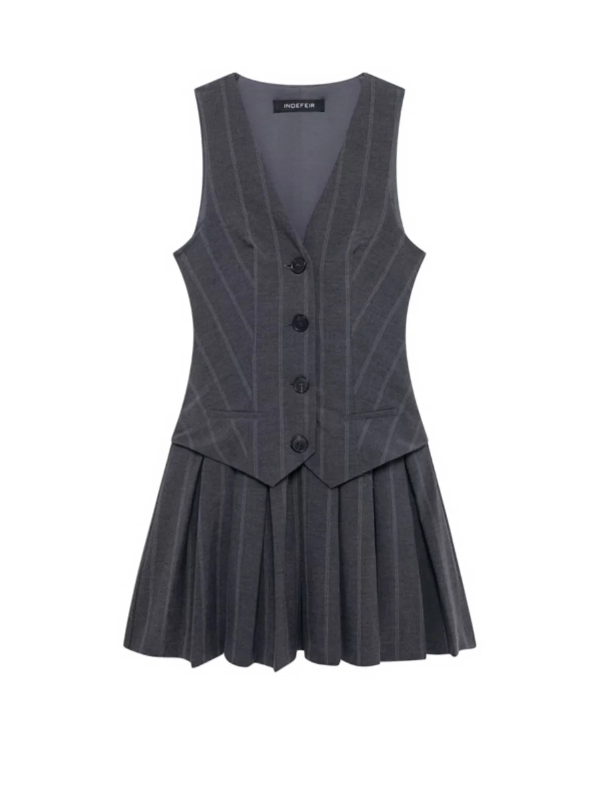 

Briti Sle College ey Stripe Patchwork Dr Vintage Vest ort Skirt Spring Summer Sweet Spicy Sle mid High Waist