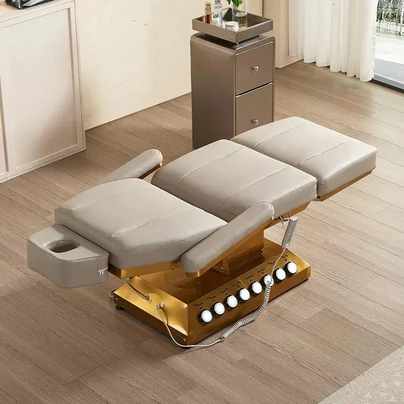 2026 Latest  Modern eyelash treatment salon electric massage beauty bed with motors.