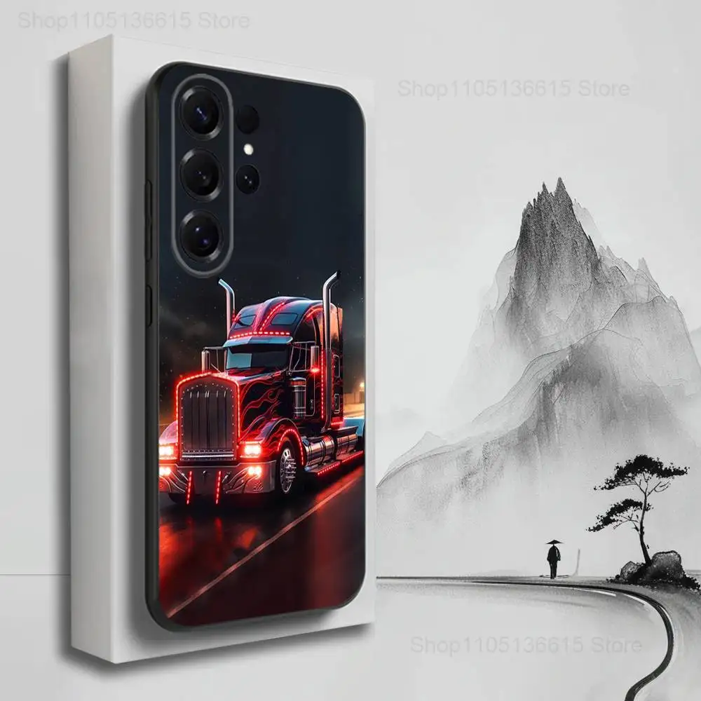Cool Heavy Truck Car  Case For Samsung S25,S24,S23,S22,S21,S20,S10,S9,Ultra,Plus,Lite,FE,Soft Silicone Black Cover