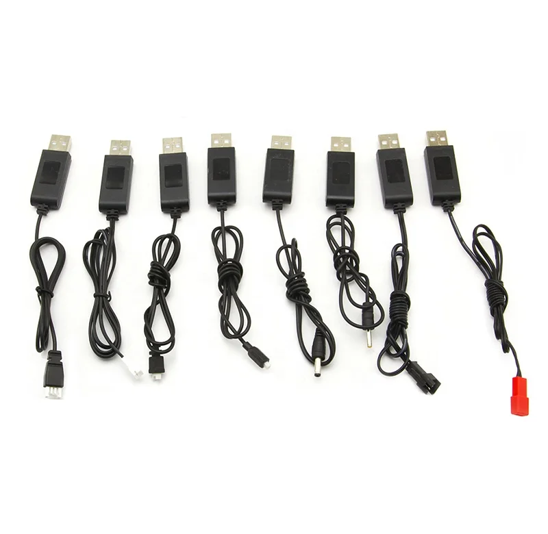 30PCS 3.7V Battery USB Charger 500mA SM JST 2P Losi MX2.0 3.5 2.5 1.25 PH2.0 XH2.54 For RC Helicopter Quadcopter Car Spare Parts