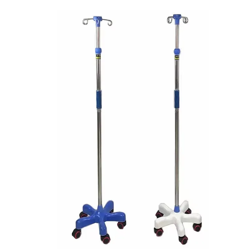 Mobile Foldable Hospital Medical IV Pole Stand Adjustable Infusion Stand Convenient Durable Drip Stand
