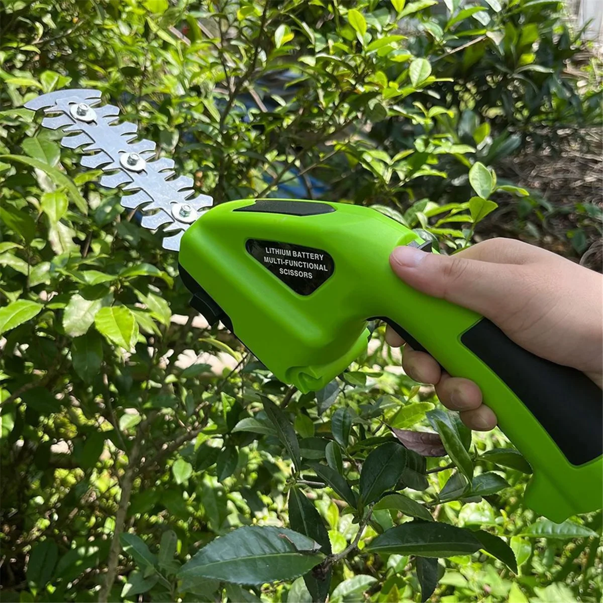 

ABMO 2-In-1 Cordless Electric Hedge Trimmer Cordless Grass Shear Garden Pruning Shears Lawn Hedge Cordless Fence Scissors
