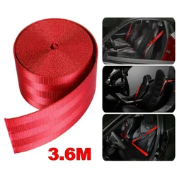 Car 3.6M Seat Belt Webbing Polyester Seat Lap Retractable Nylon Safety Strap Cargo Straps Harnesses Canoe Seats Climbing