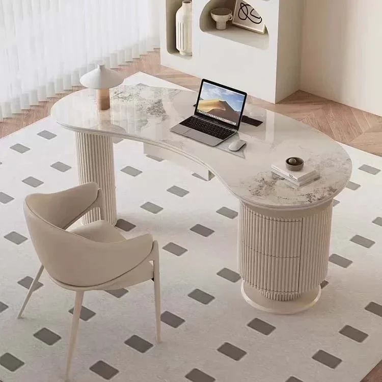 m Lighgt Luxury Home Writing Table Set Scandinavian Study Computer Desk Modern Office Executive Table With Rock Slab Top l