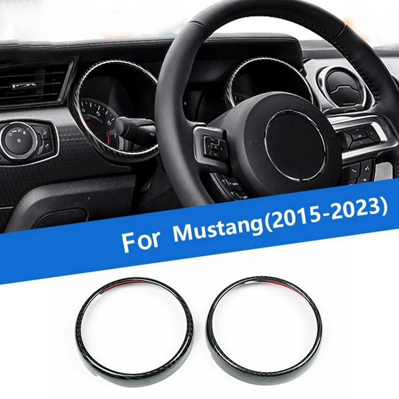 Super Sale Car Instrument Tachometer Trim Speedometer Trim Sticker for Ford Mustang 2015-2023 Carbon Fiber Interior Accessories view 6