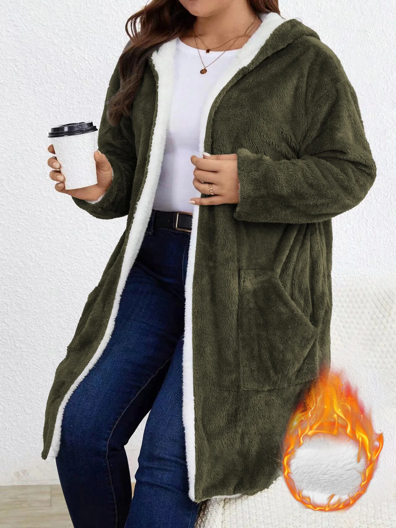 Cardigã Feminino Plus Size com - Longline Cardigan Knit avaliação e preço