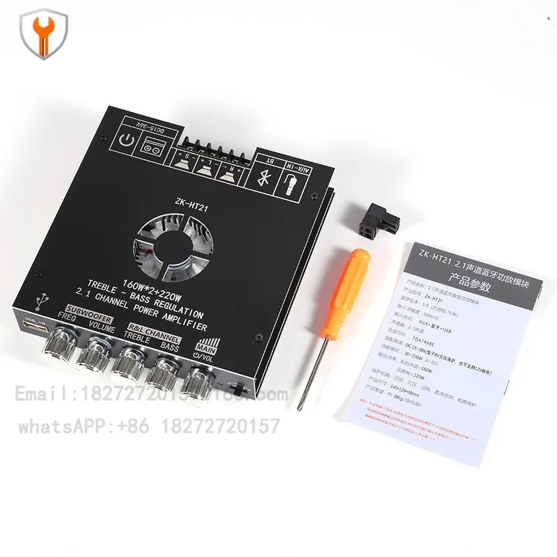 

ZK-HT21 Плата цифрового усилителя мощности Bluetooth TDA7498E Супер тяжелый сабвуфер с высокими и басами 160 Вт * 2 + 220 Вт