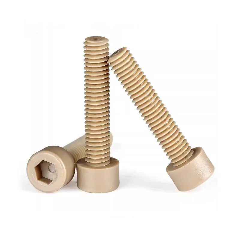 1/2pcs M1.6 M2 M2.5 M3 M4 M5 M6 PEEK Nylon Hex Head Screws Thermal/electrical Insulating Plastic Allen Bolts