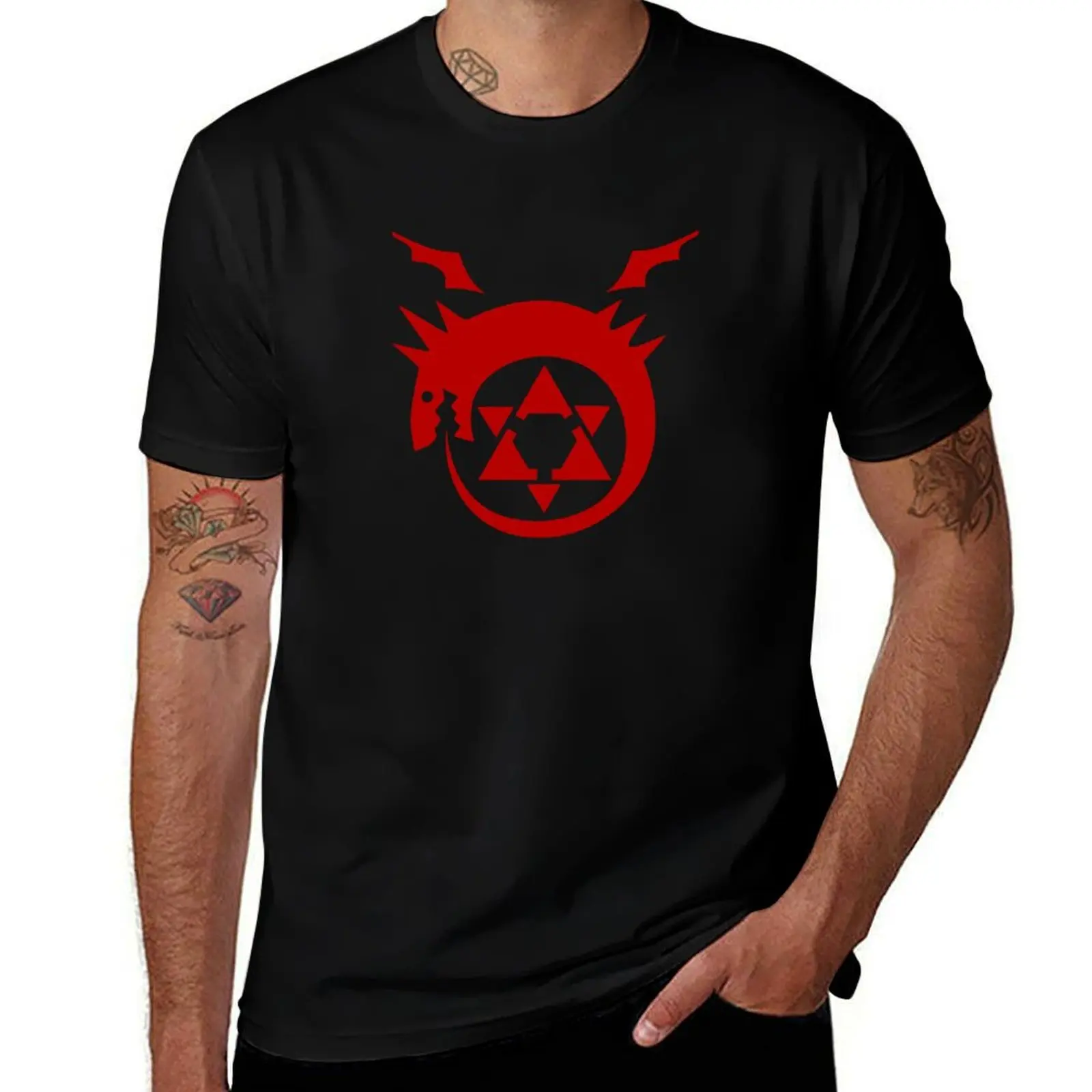 Fullmetal Alchemist- ouroboros homunculus symbol T-Shirt Street Art Print Tee Shirt T-Shirt