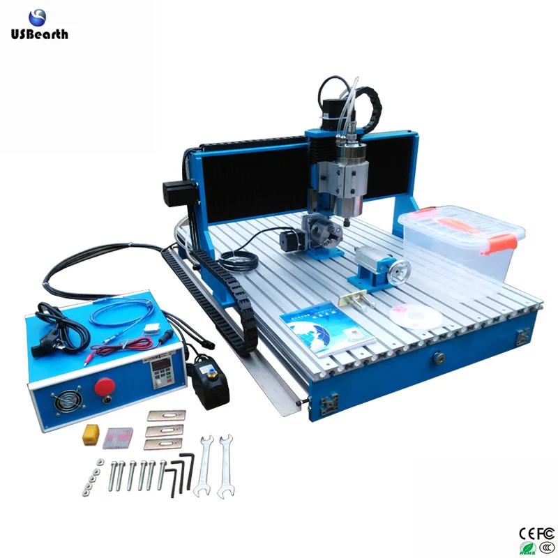 Linear Guide Rail CNC Router Machine 6090L-2.2KW 4 Axis Engraving Machine