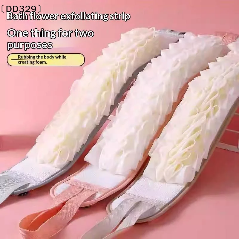 2 In 1 Dual Purpose Bath Back Scrubber Strap Exfoliating Body Scrub Towel Bubble Shower Sponge For Bathroom Bath〔DD329〕