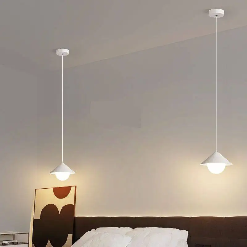 Modern Minimalista Cabeceira LED Lustre, Sala de Fundo, Iluminação de parede, Quarto principal, Pequenas Luzes Pingente, Quente