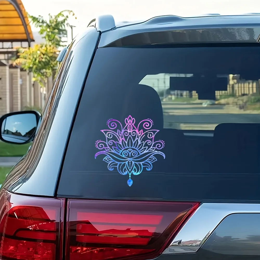 [Durable Build] Vibrant Watercolor for Lotus Flower Sticker - Multicolor PVC Decal for Cars, Laptops, Water Bottles