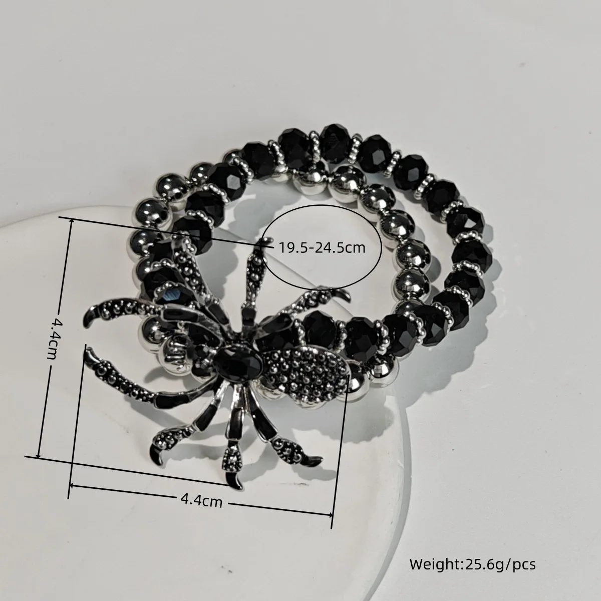 Gothic Black Spider Beads Bracelet for Women Men Unique Spider Web Charm Dark Personality Handmade Jewelry Gifts Accessories