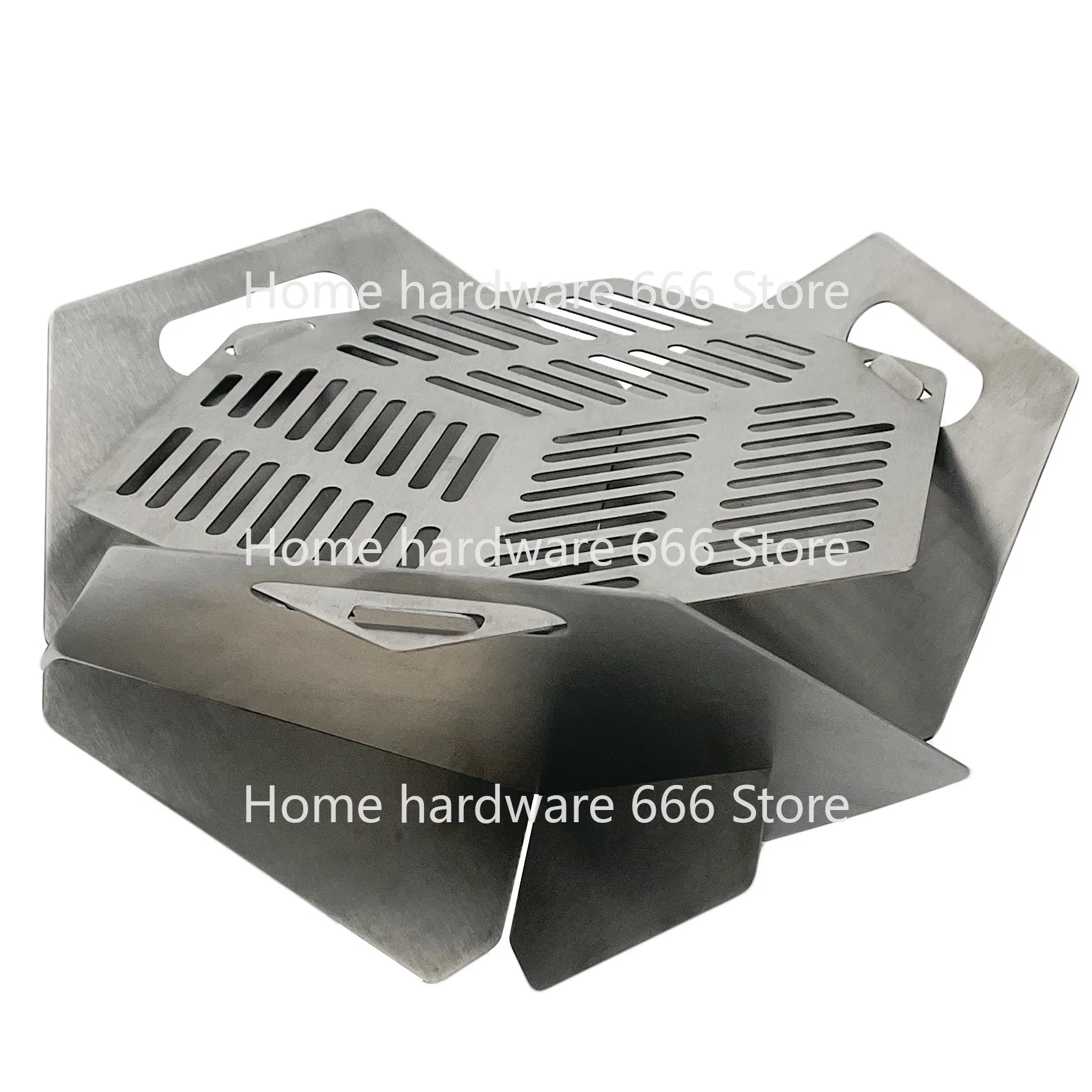 

Stainless Steel Outdoor Barbecue Grill, Removable Fire Rack, Multifunctional Camping Grill, Wood Stove