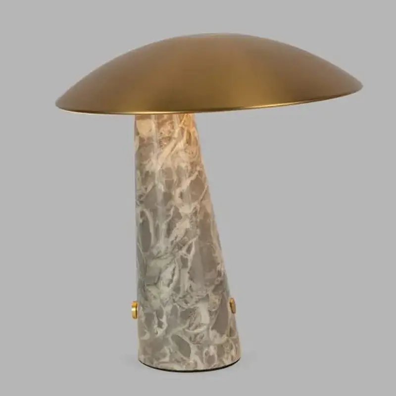 Nordic charging mushroom night light luxury marble desk lamp hotel bedroom bedside decoration atmosphere desk lamp