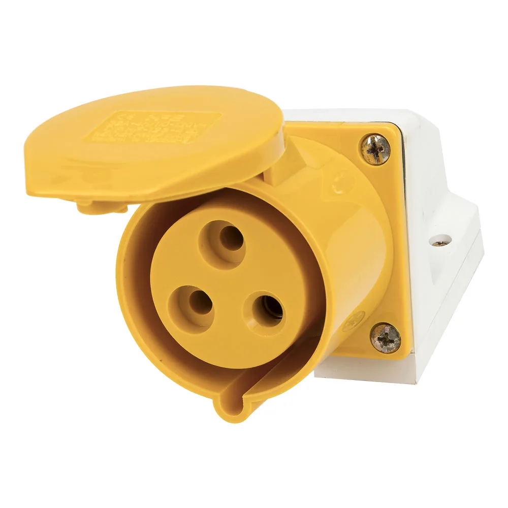 32A 2P E 3 pin 110-130V IP44 123-4 single phase splashproof industrial surface mounting socket