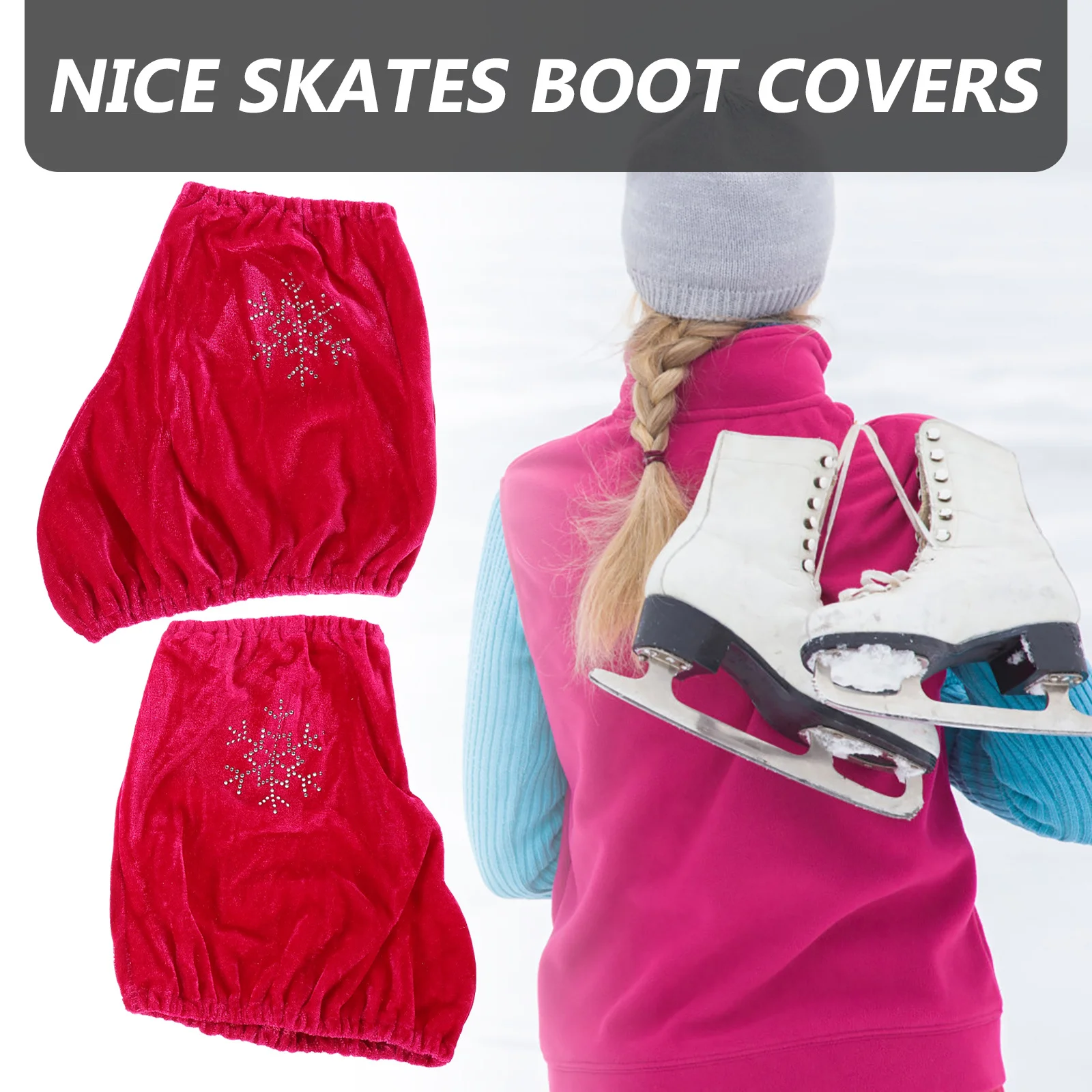 

1 Pair Skates Boot Covers Ice Skate Covers Fabric Wear-Resistant Portable Skating Shoe Protector Elastic Cover For Roller Hockey