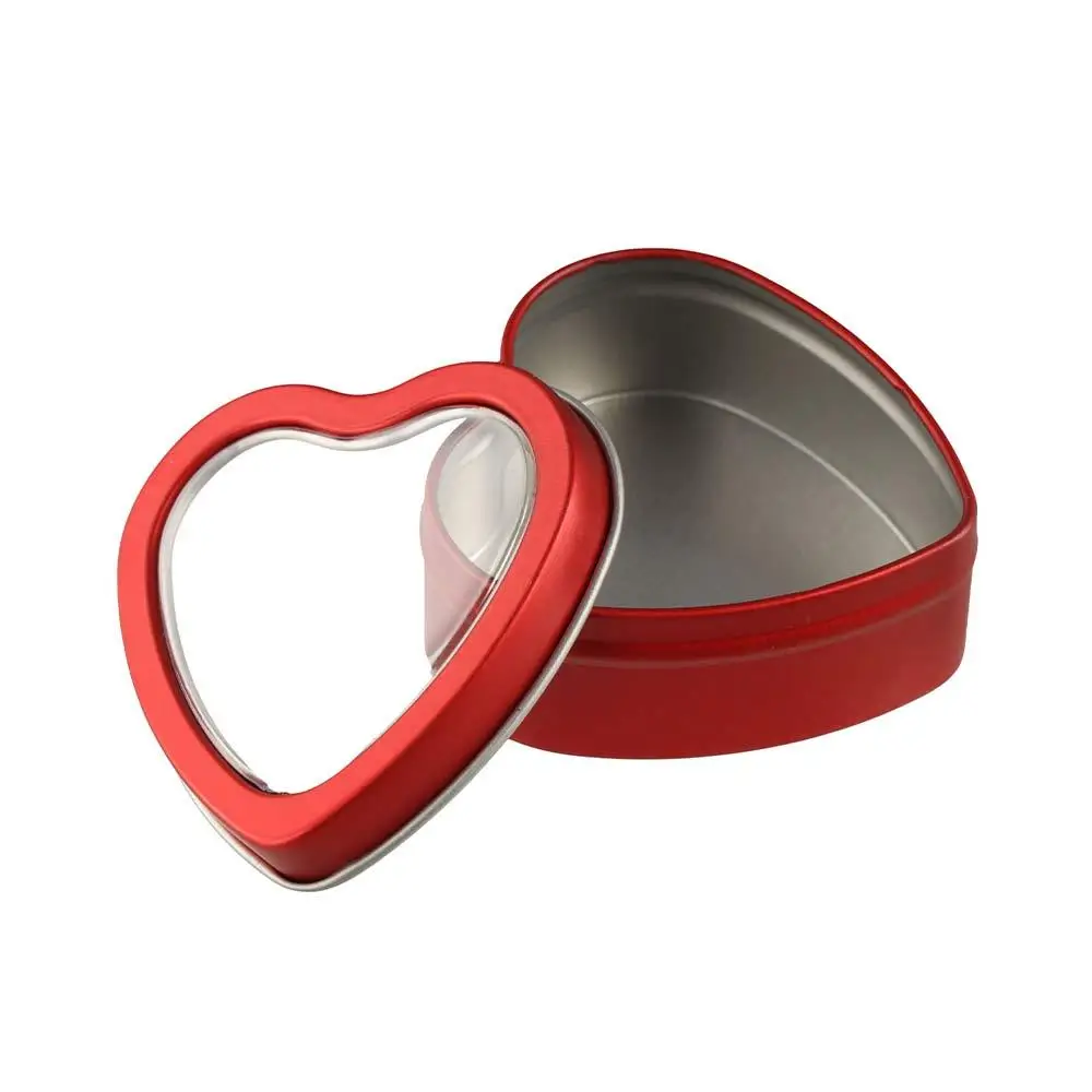 Practical Tinplate Heart Shape Tins Silver/Red/Pink Small Heart-shaped Containers Empty Mini Jewelry Box Home