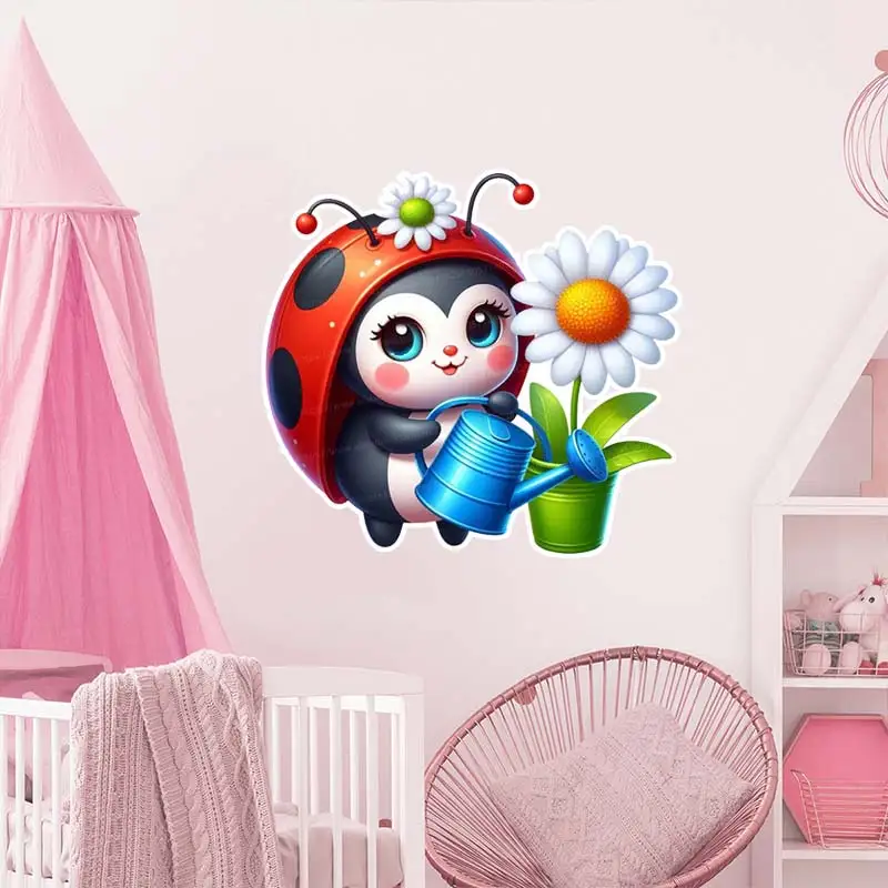 Ladybug Wall Sticker Baby Kids Room Decoration Mural Self-adhesive Bedroom Home Wallpaper Nursery Decor Decals S103