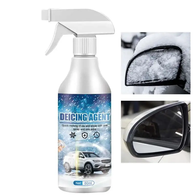 Car Snow Melting Spray 60ml Defrosting Anti Frost Car Spray Powerful Fast Melting Snow Cleaner Auto Windshield Deicing Spray