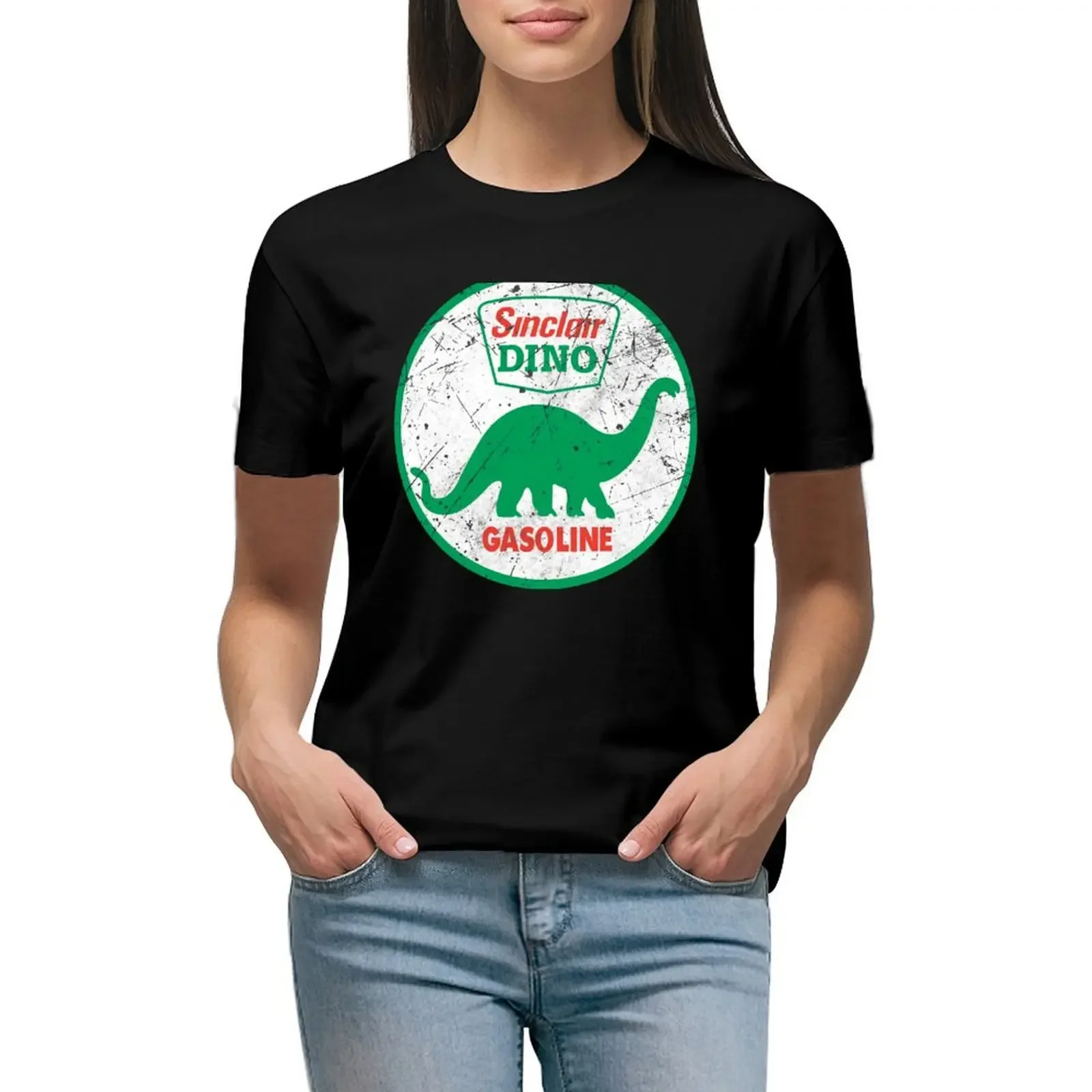 

Sinclair Gasoline Dino T-Shirt summer top funny hippie clothes vintage clothes korean Women's clothes