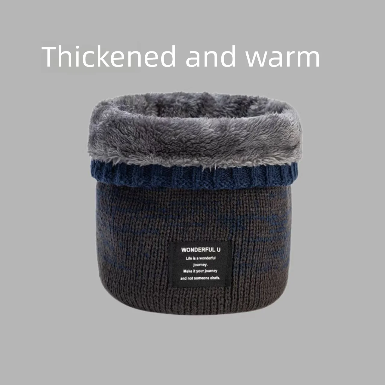 Woman/Men Fleece Lined Knitted Scarf Warmer Neck Tube Collar Scarf Winter Neck Gaiter Windproof Thick Circle Loop Scarves