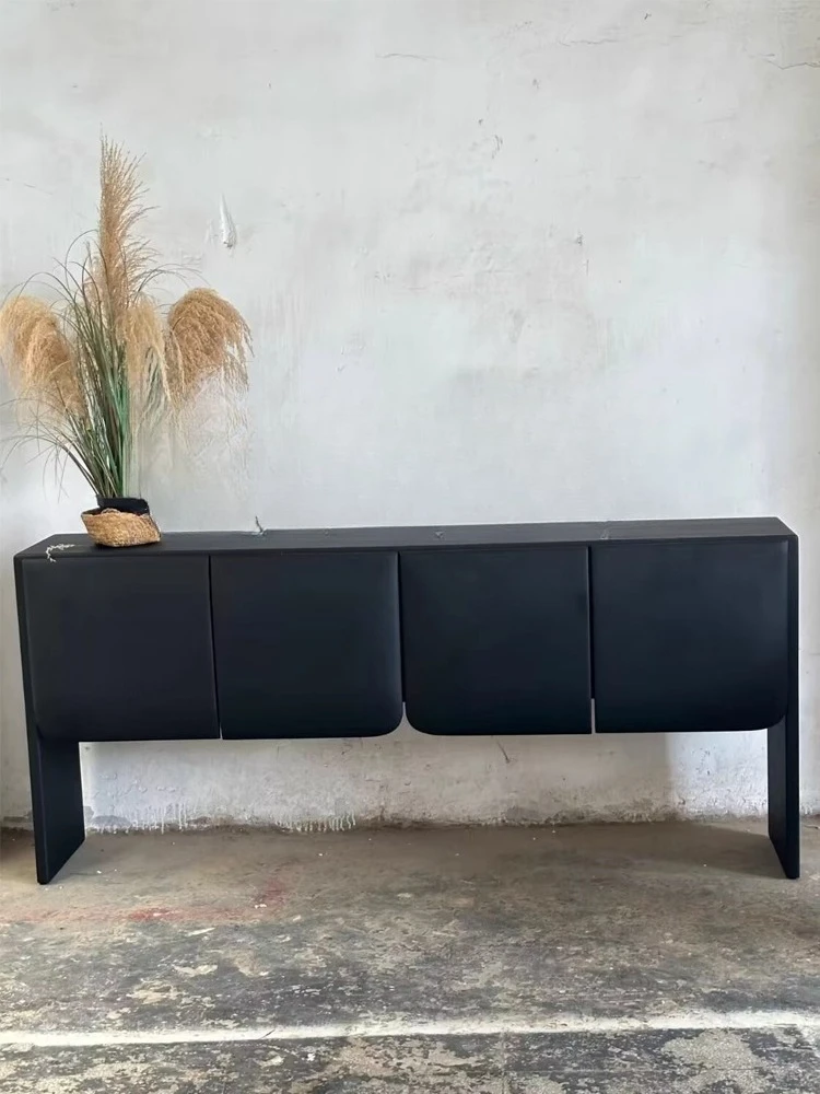 

Тумба прихожая Z Silent Wind из массива дерева, черная, декоративная, для демонстрационных залов, тумба для хранения, приставная тумба для ресторана, итальянский стиль