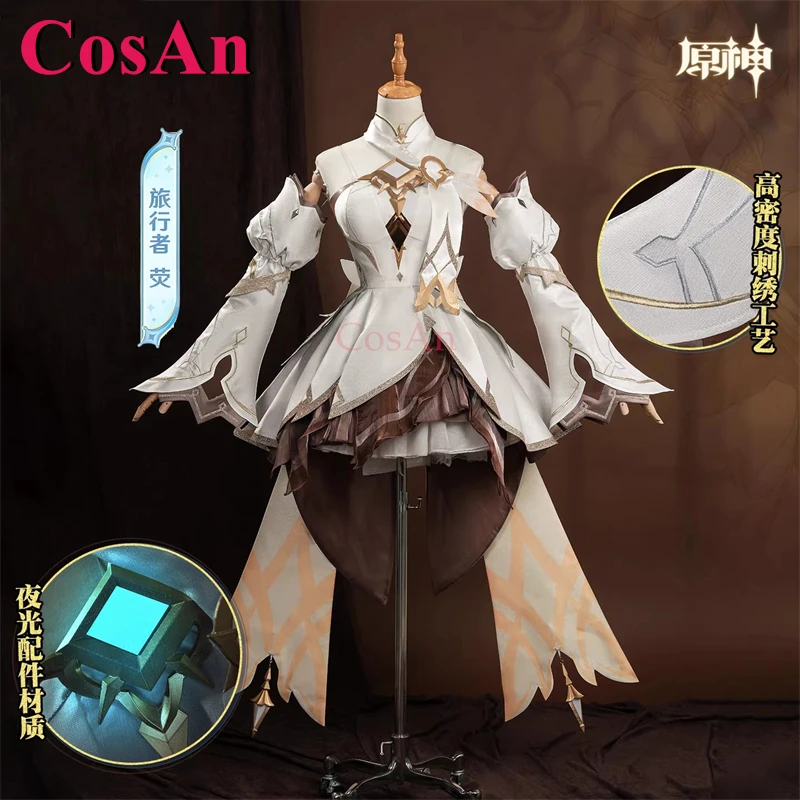CosAn Game Genshin Impact Lumine Cosplay Costumes Restore The Earth And The Sky Lovely Dress Activity Party Role Play Clothing