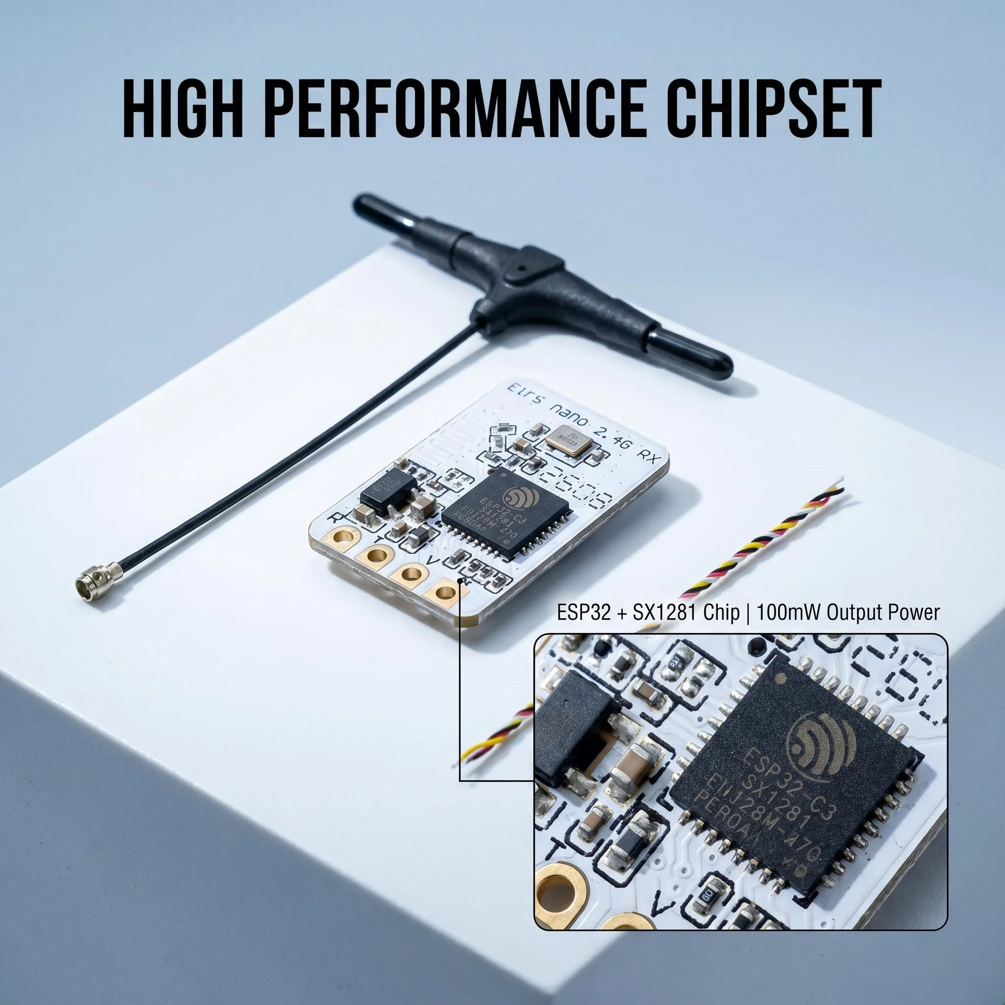 ELRS 2.4G Receiver with ESP32 High Refresh Rate Main Controller for Racing Drone, DIY Parts for RC Airplane Long Range FPV Drone