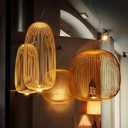 Modern Dimming Spokes 1/2 Pendant Light Black White Yellow Suspension  Lamp Kitchen Restaurant Chandelier Lighting Living Decor