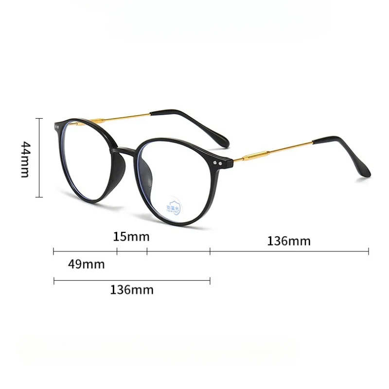 Anti-Blaulicht-Brille, schlicht, ultraleicht, errötend, kaltbraun, koreanische Anti-Strahlungs-Brille, runder Metallrahmen – Detail 9