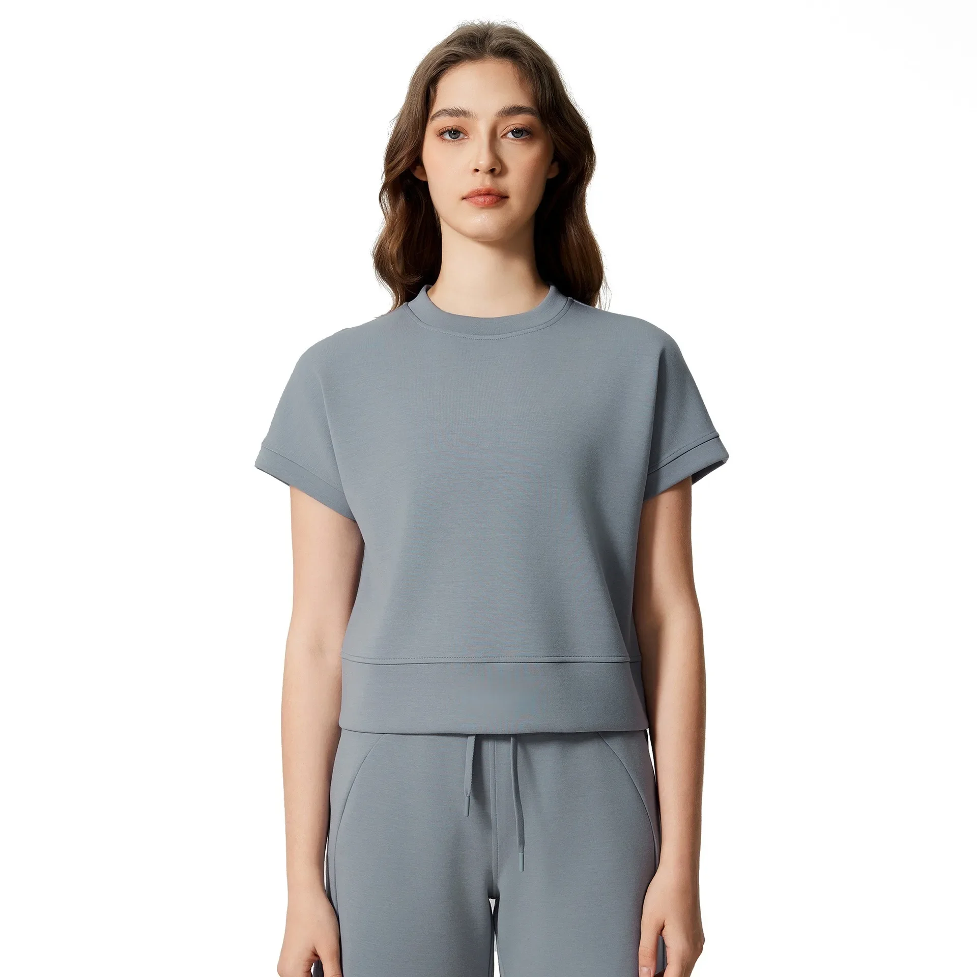 

Lemon Relaxed Fit Cotton Feel T-Shirt Cozy Classic O Neck Short Sleeve Crop Tops Women Summer Leisure Sport Workout Crop Shirts