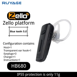 RUYAGE-kablosuz Bluetooth kulaklık, Handsfree kulaklık, Walkie Talkies için mikrofon, Android telefon, ZL20, ZL50, ZL60, ZL80