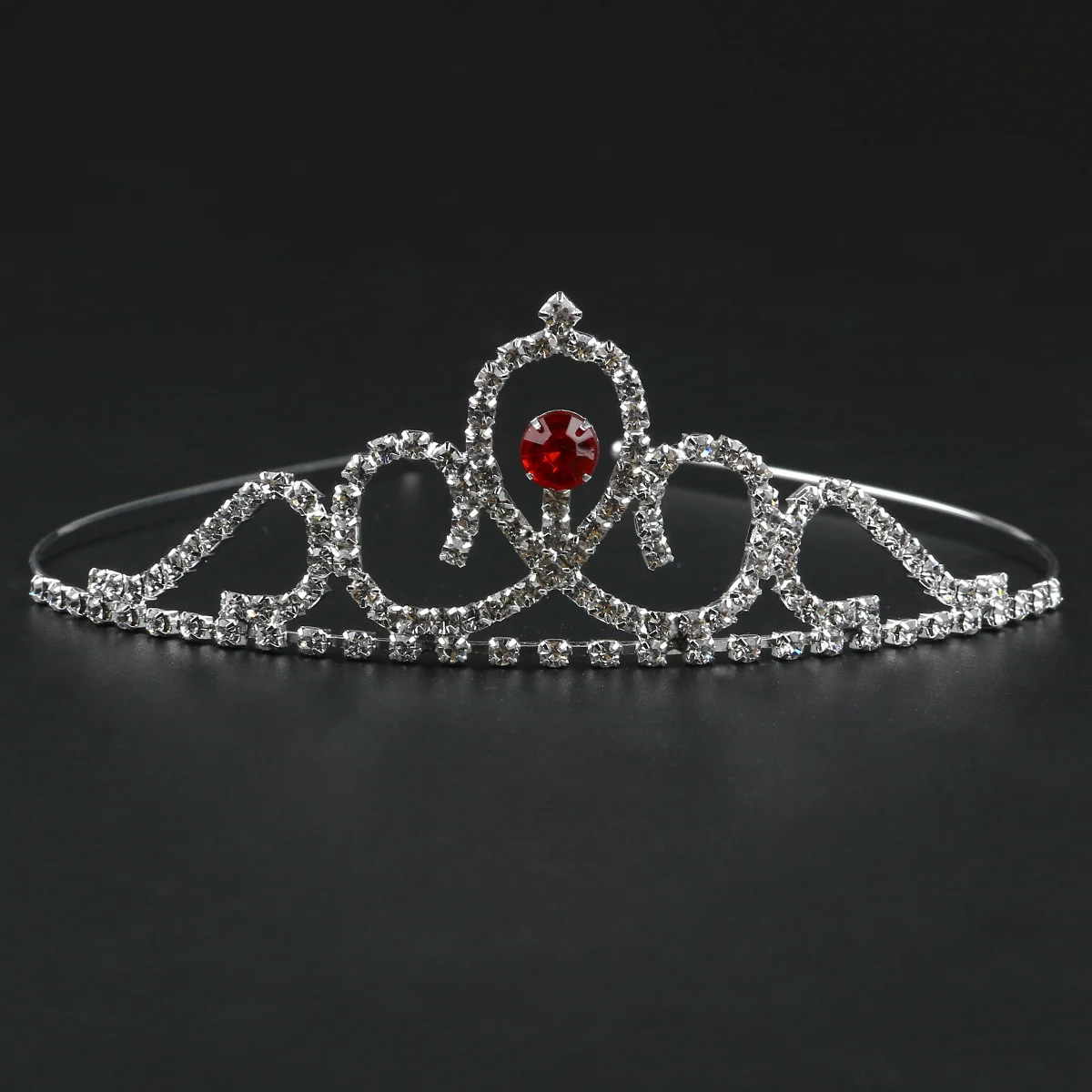 

Свадебная тиара, красная, серебряная, свадебная повязка на голову с короной из сплава, хрустальные стразы, элегантный парик для особых случаев, выпускного вечера