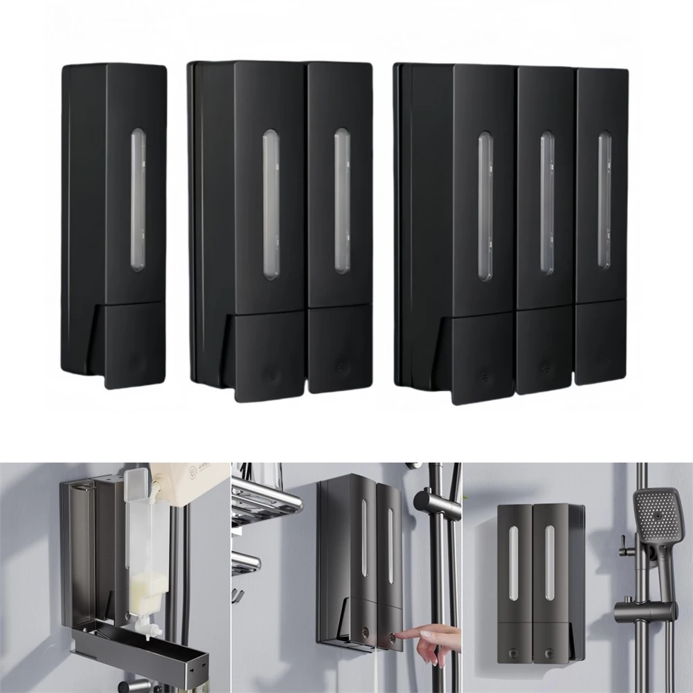 

265x135x65mm Double Wall Mounted Dispenser Stylish Soap Holder Public Use Adaptability Public Use Friendly For Shower Gel